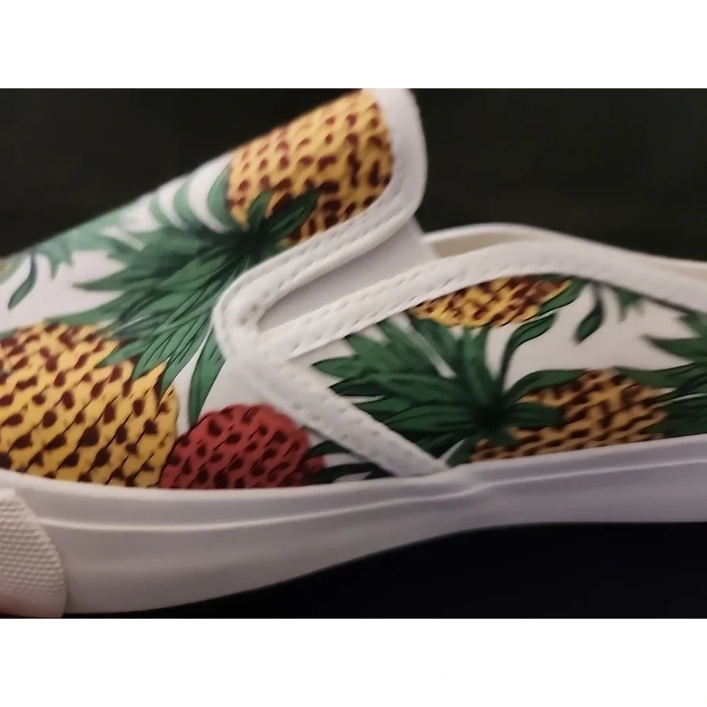 Lam Canvas Slip Ons. Memory Foam Insole - Pineapple - Size‎ 7.5 US